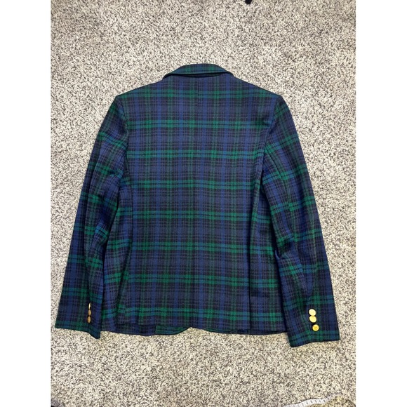 Cape Cod Match Mates Womens Plaid Blazer Jacket Gold Buttons Blue Green Size M - Picture 6 of 11